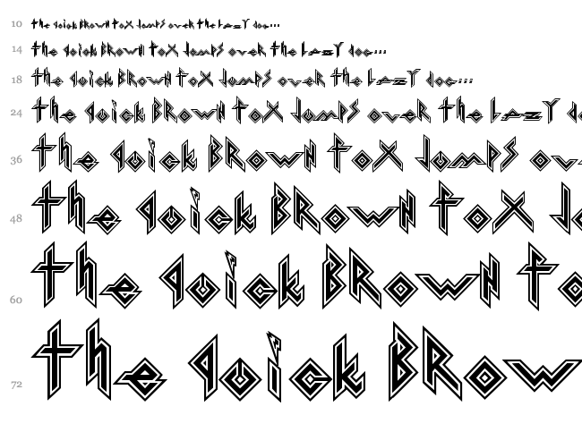 Iron H Metal font waterfall